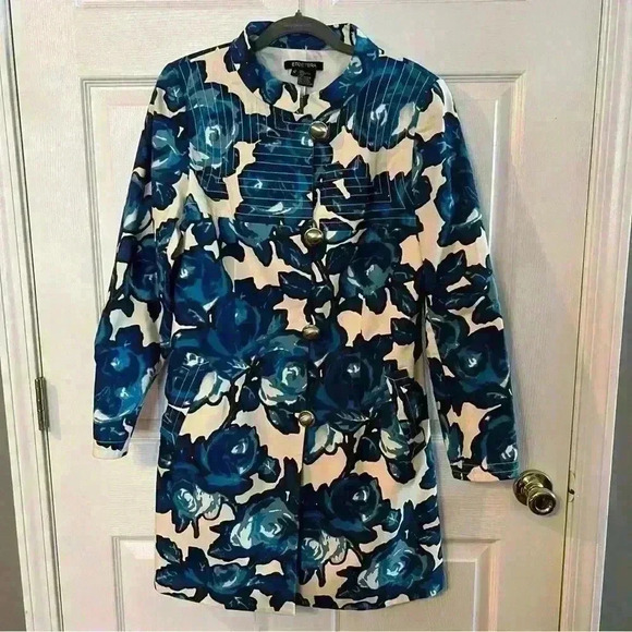 Etcetera Jackets & Blazers - Etcetera Blue Floral Jacket Size 12 Coat